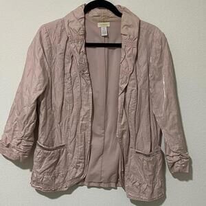 Shimmer Shiny Blush Pink Women's Jacket Metallic Y2K Glam Cocktail